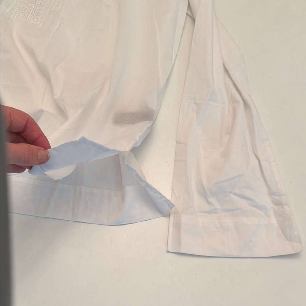 White Embroidered Long Sleeve Blouse - Picture 8 of 8